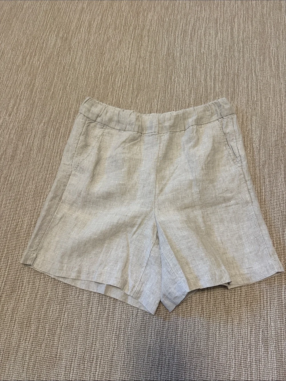 J. Crew Neutral Linen-Blend Women's Shorts in Light Beige